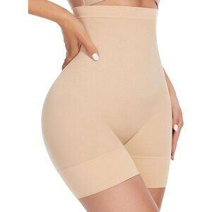 High-Waist Tummy Control Shapewear Shorts for Women‎ Beige XL